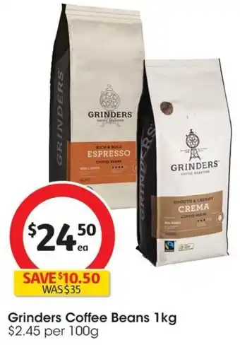 Coles Grinders Coffee Beans 1kg offer