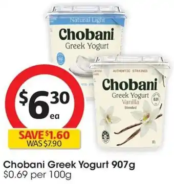 Coles Chobani Greek Yogurt 907g offer
