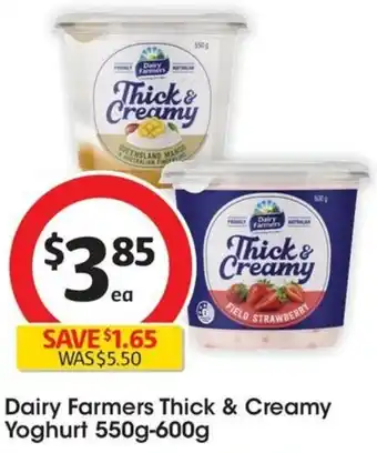 Coles Dairy Farmers Thick & Creamy Yoghurt 550g-600g offer