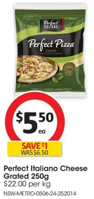 Coles Perfect Italiano Cheese Grated 250g offer