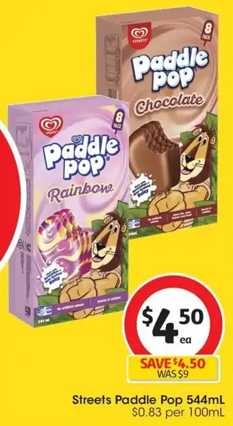 Coles Streets Paddle Pop 544mL offer