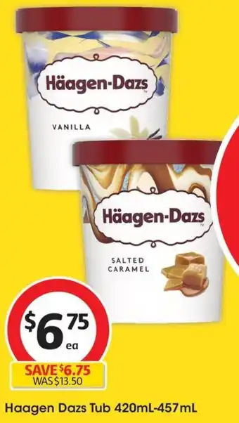 Coles Haagen Dazs Tub 420mL-457mL offer