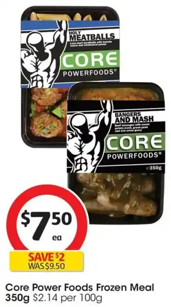 Coles Core Power Foods Frozen Meal 350g offer
