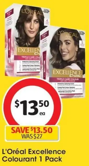Coles L'Oréal Excellence Colourant 1 Pack offer
