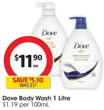Coles Dove Body Wash 1 Litre offer
