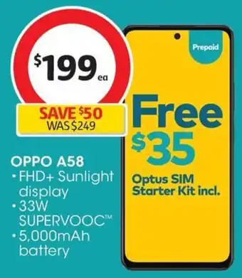 Coles OPPO A58 offer