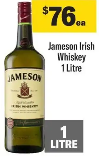 Coles Jameson Irish Whiskey 1 Litre offer