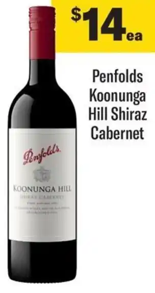 Coles Penfolds Koonunga Hill Shiraz Cabernet offer