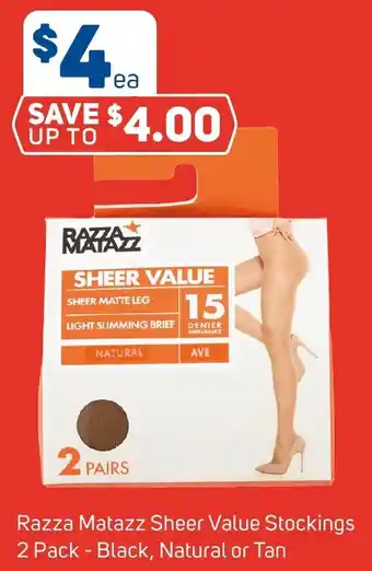 Foodland Razza Matazz Sheer Value Stockings 2 Pack - Black, Natural or Tan offer