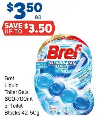 Foodland Bref Liquid Toilet Gels 600-700ml or Toilet Blocks 42-50g offer