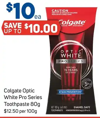 Foodland Colgate Optic White Pro Series Toothpaste 80g offer