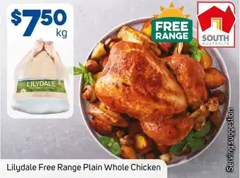 Foodland Lilydale Free Range Plain Whole Chicken offer