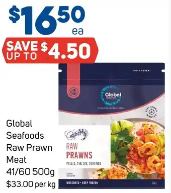 Foodland Global Seafoods Raw Prawn Meat 41/60 500g offer