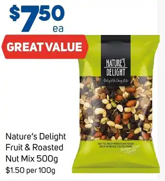 Foodland Nature's Delight Fruit & Roasted Nut Mix 500g offer