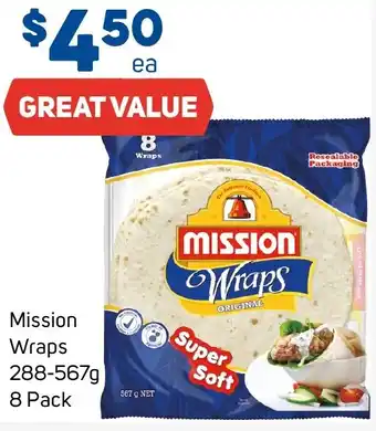 Foodland Mission Wraps 288-567g 8 Pack offer
