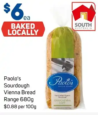 Foodland Paolo's Sourdough Vienna Bread Range 680g offer