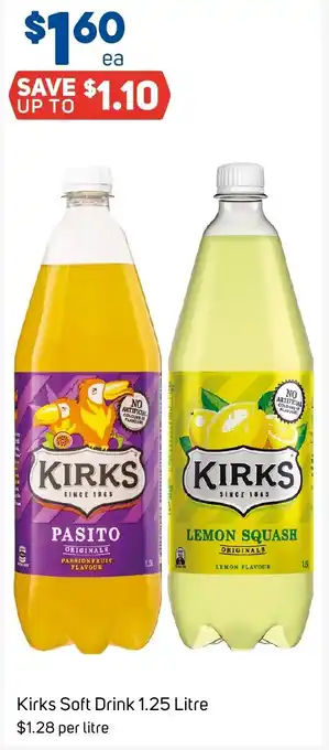 Foodland Kirks Soft Drink 1.25 Litre offer