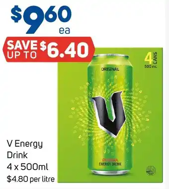 Foodland V Energy Drink 4 x 500ml offer