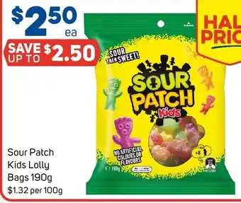Foodland Sour Patch Kids Lolly Bags 190g offer