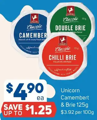 Unicorn Camembert & Brie 125g