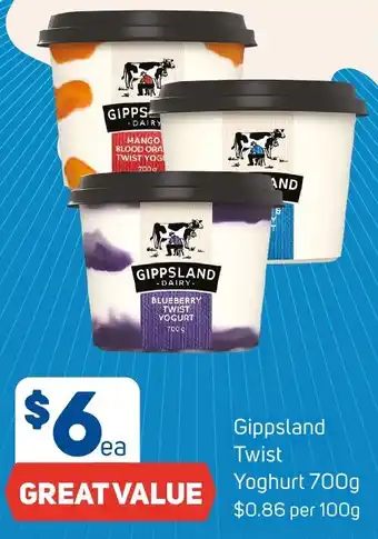 Foodland Gippsland Twist Yoghurt 700g offer
