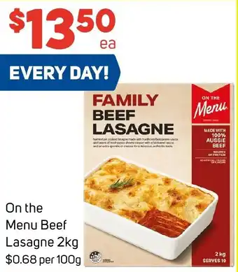 Foodland On the Menu Beef Lasagne 2kg offer