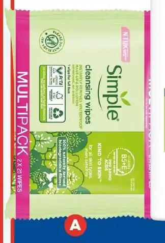 Simple Kind to Skin Face Wipes 50 Packs