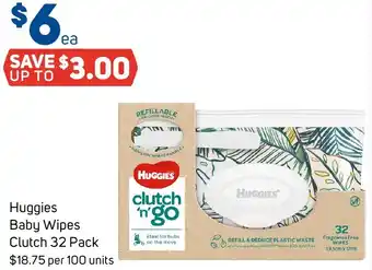 Foodland Huggies Baby Wipes Clutch 32 Pack offer