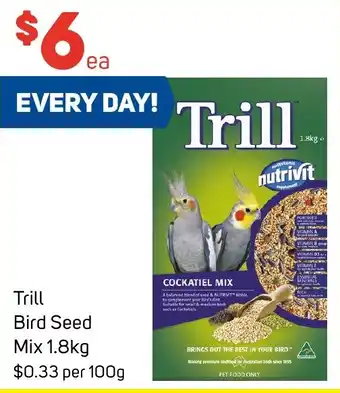Foodland Trill Bird Seed Mix 1.8kg offer