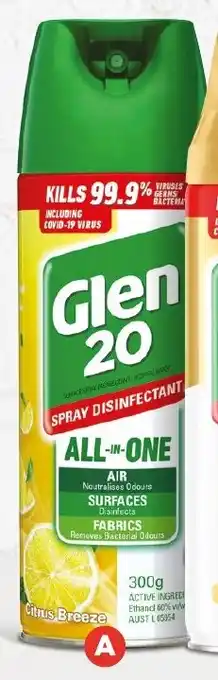 Foodland Glen 20 All-In-One Disinfectant Spray 300g offer