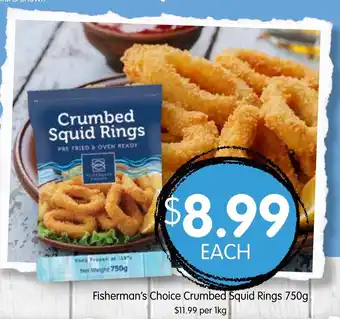 Fisherman's Choice Crumbed Squid Rings 750g