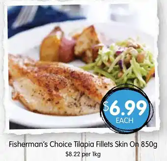 Spudshed Fisherman's Choice Tilapia Fillets Skin On 850g offer