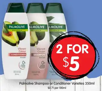 Spudshed Palmolive Shampoo or Conditioner Varieties 350ml offer