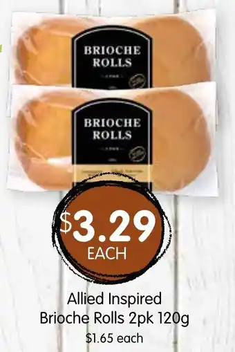 Spudshed Allied Inspired Brioche Rolls 2pk 120g offer