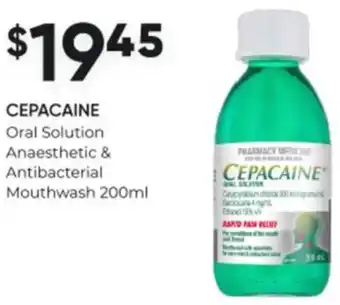 CEPACAINE Oral Solution Anaesthetic & Antibacterial Mouthwash 200ml