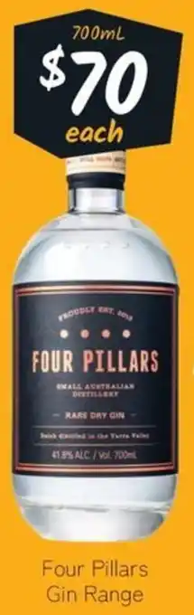 Cellarbrations Four Pillars Gin Range 700ml offer