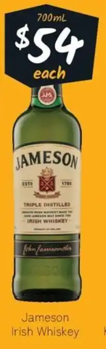 Cellarbrations Jameson Irish Whiskey 700ml offer