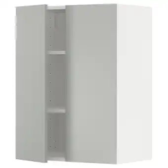 IKEA Metod Wall cabinet with shelves/2 doors, white/havstorp light grey, 60x37x80 cm offer