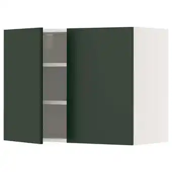 IKEA Metod Wall cabinet with shelves/2 doors, white/havstorp deep green, 80x37x60 cm offer