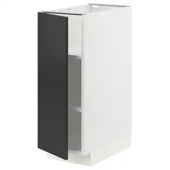 IKEA Metod Base cabinet with shelves, white/nickebo matt anthracite, 30x60x80 cm offer