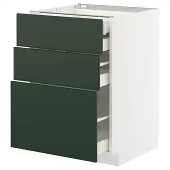 IKEA Metod / maximera Base cb 3 frnts/2 low/1 md/1 hi drw, white/havstorp deep green, 60x60x80 cm offer