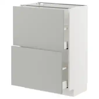 IKEA Metod / maximera Base cabinet with 2 drawers, white/havstorp light grey, 60x37x80 cm offer