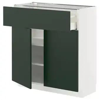 IKEA Metod / maximera Base cabinet with drawer/2 doors, white/havstorp deep green, 80x37x80 cm offer