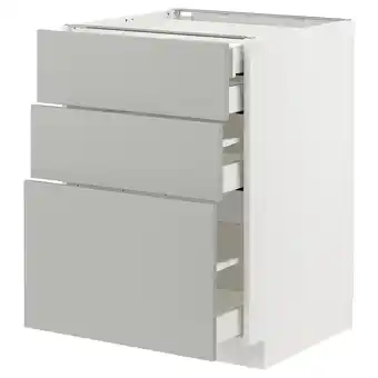IKEA Metod / maximera Base cb 3 frnts/2 low/1 md/1 hi drw, white/havstorp light grey, 60x60x80 cm offer