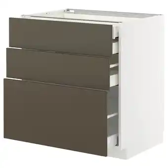 IKEA Metod / maximera Base cb 3 frnts/2 low/1 md/1 hi drw, white/havstorp brown-beige, 80x60x80 cm offer
