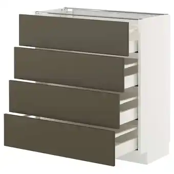 IKEA Metod / maximera Base cab 4 frnts/4 drawers, white/havstorp brown-beige, 80x37x80 cm offer