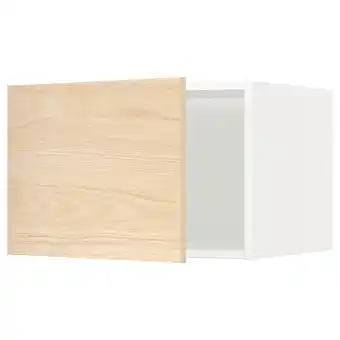 Metod Top cabinet for fridge/freezer, white/askersund light ash effect, 60x60x40 cm