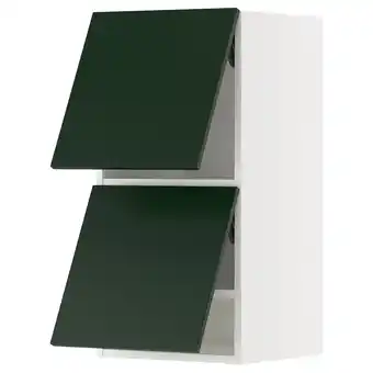 IKEA Metod Wall cab horizo 2 doors w push-open, white/havstorp deep green, 40x37x80 cm offer