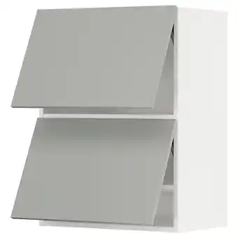 IKEA Metod Wall cab horizo 2 doors w push-open, white/havstorp light grey, 60x37x80 cm offer