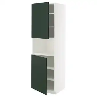 IKEA Metod High cab f micro w 2 doors/shelves, white/havstorp deep green, 60x60x200 cm offer